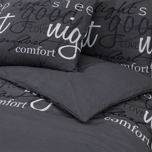 vidaXL Bed Linen Set Black 140x200 cm Cotton