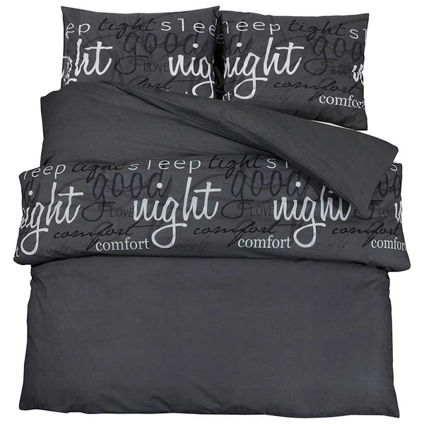 vidaXL Bed Linen Set Black 225x220 cm Cotton