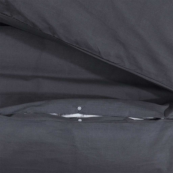 vidaXL Bed Linen Set Black 225x220 cm Cotton