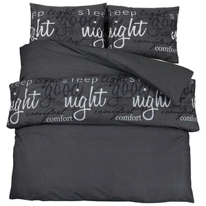 vidaXL Bedding Set Black 260x220 cm Cotton