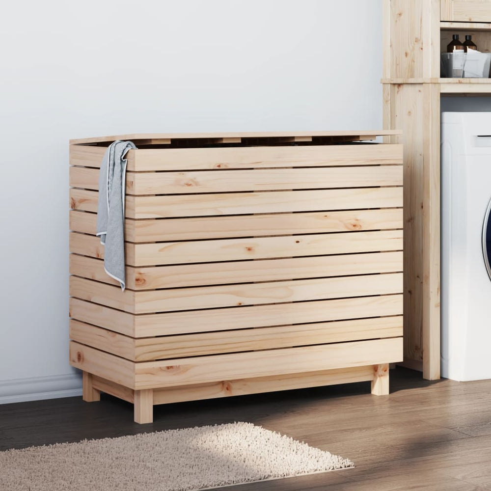 vidaXL Laundry Box 88.5x44x76 cm Solid Pine Wood