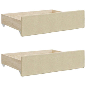 Bettschubladen Creme Holzwerkstoff 2er Set