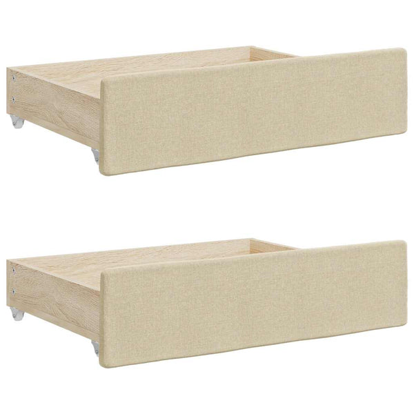 Bettschubladen Creme Holzwerkstoff 2er Set