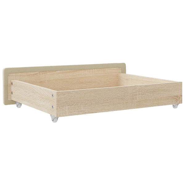 Bettschubladen Creme Holzwerkstoff 2er Set