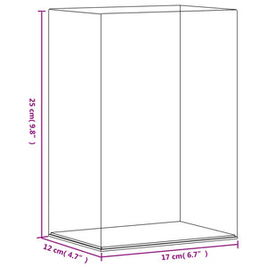 vidaXL Display Case Transparent 17x12x25 cm Acrylic