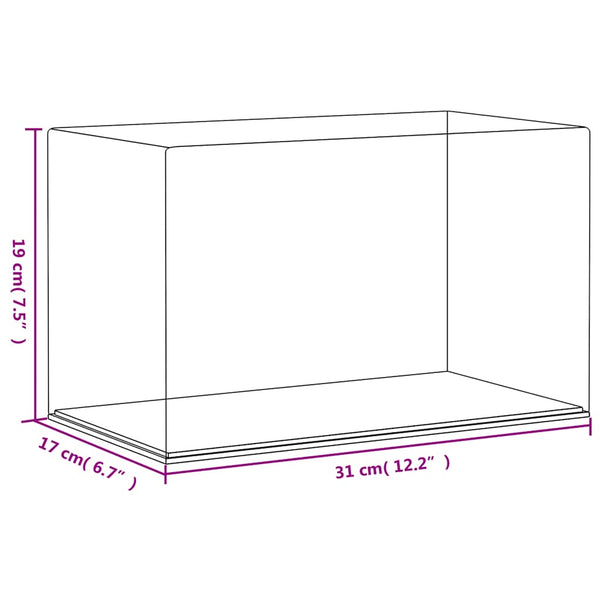 vidaXL Transparent Display Cabinet 31x17x19 cm Acrylic