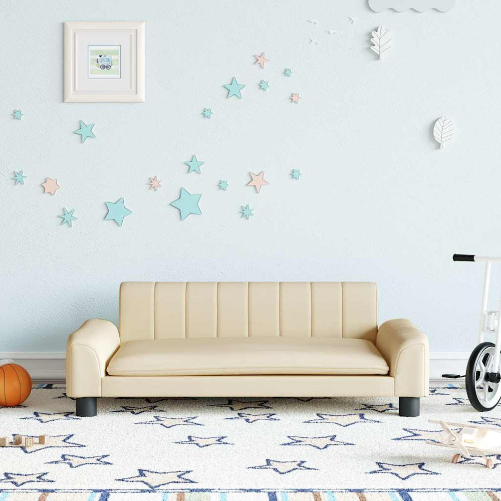 vidaXL Children's Sofa Cream 90x53x30 cm Fabric