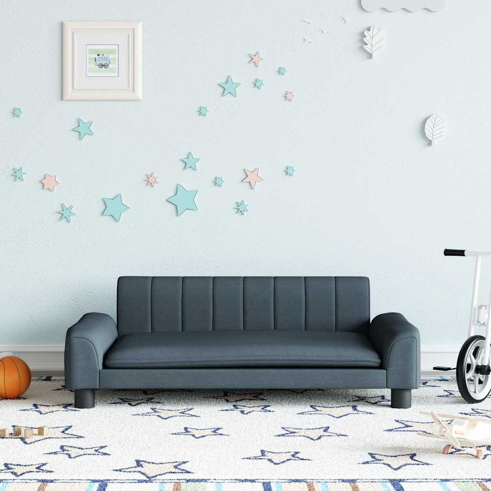vidaXL Kids Sofa Dark Grey 90x53x30 cm Fabric