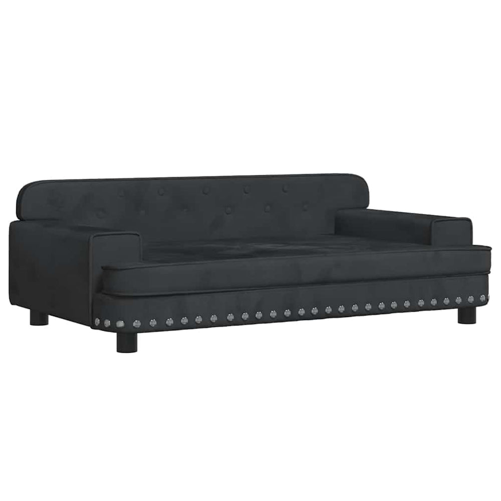 vidaXL Kids' Sofa Black 90x53x30 cm Velvet