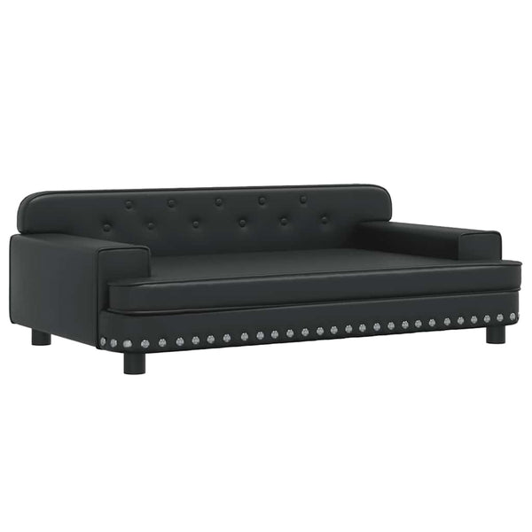 vidaXL Kids Sofa Black 90x53x30 cm Faux Leather