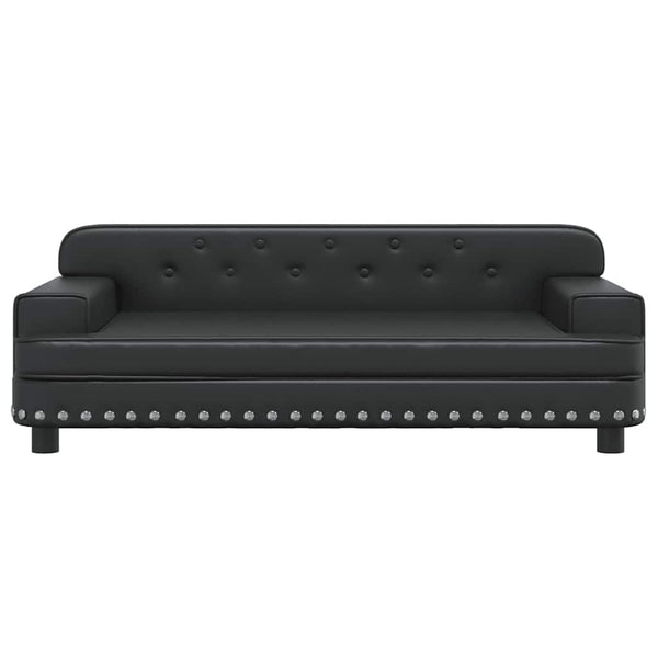 vidaXL Kids Sofa Black 90x53x30 cm Faux Leather