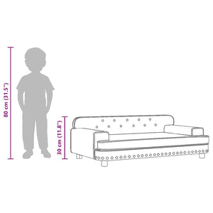 vidaXL Kids Sofa Black 90x53x30 cm Faux Leather