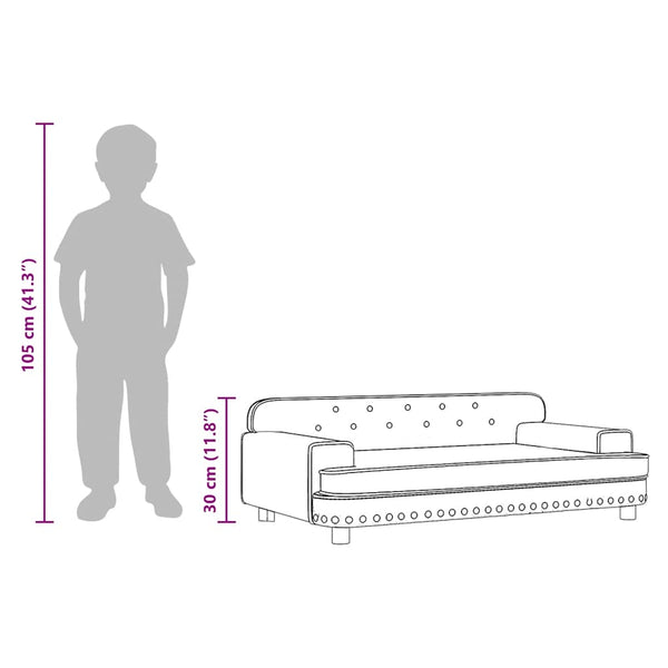 vidaXL Kids Sofa Black 90x53x30 cm Faux Leather