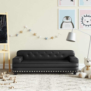 vidaXL Kids Sofa Black 90x53x30 cm Faux Leather