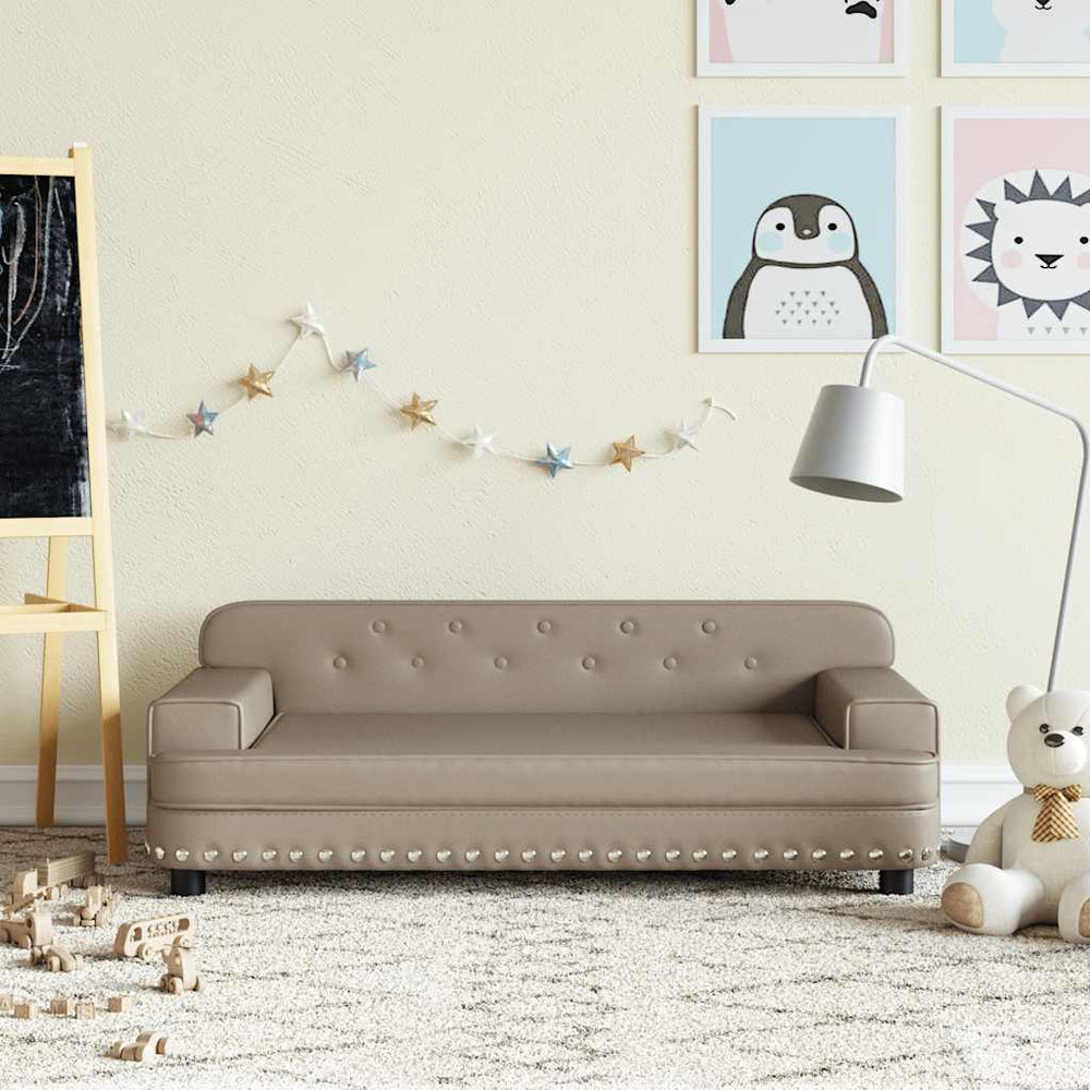 vidaXL Children's Sofa Cappuccino 90x53x30 cm Faux Leather