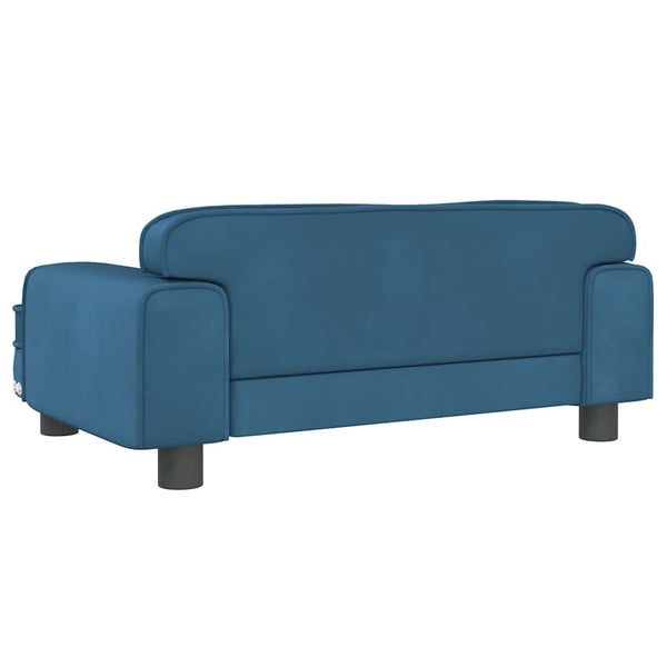 vidaXL Kids Sofa Blue 70x45x30 cm Velvet