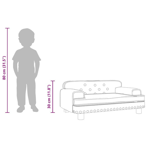 vidaXL Kids Sofa Blue 70x45x30 cm Velvet