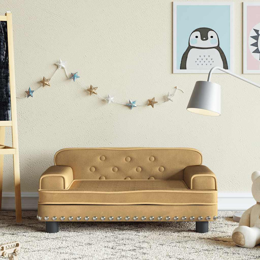 vidaXL Kids Sofa Brown 70x45x30 cm Velvet