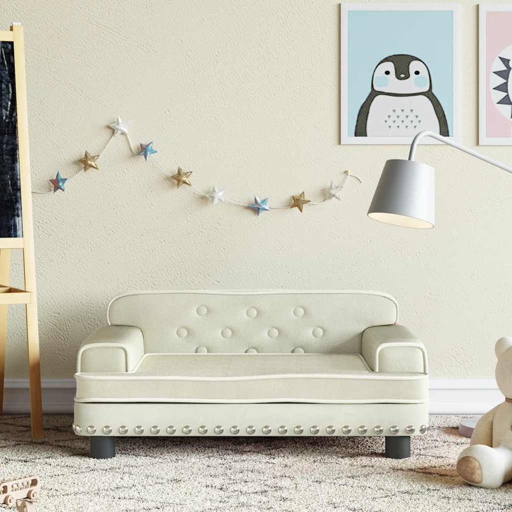 vidaXL Kids Sofa Cream 70x45x30 cm Velvet