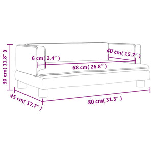 vidaXL Kids Sofa Blue 80x45x30 cm Velvet