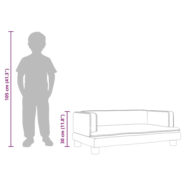 vidaXL Kids Sofa Blue 80x45x30 cm Velvet