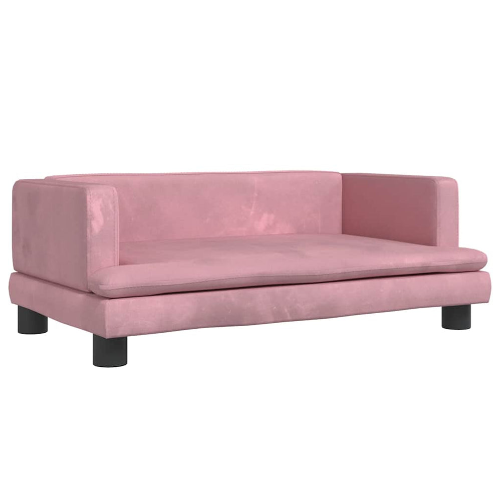 vidaXL Kids Sofa Pink 80x45x30 cm Velvet