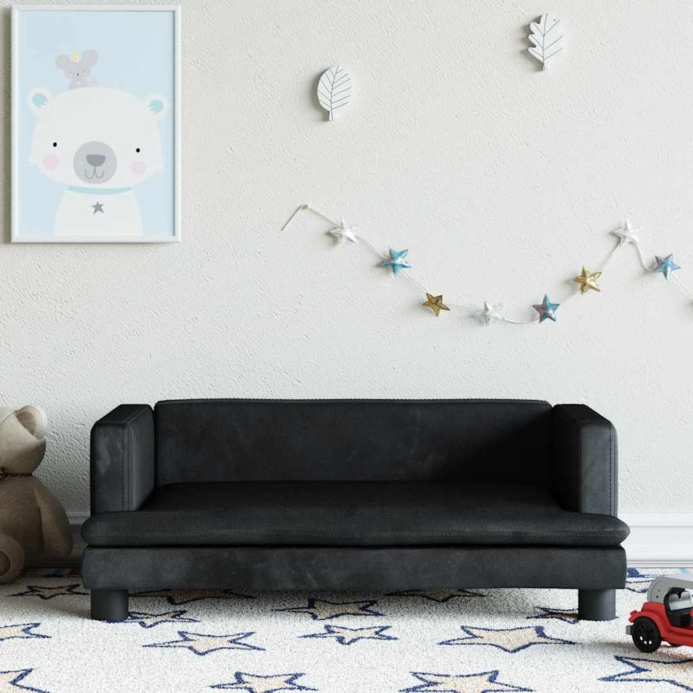 vidaXL Kids' Sofa Black 80x45x30 cm Velvet
