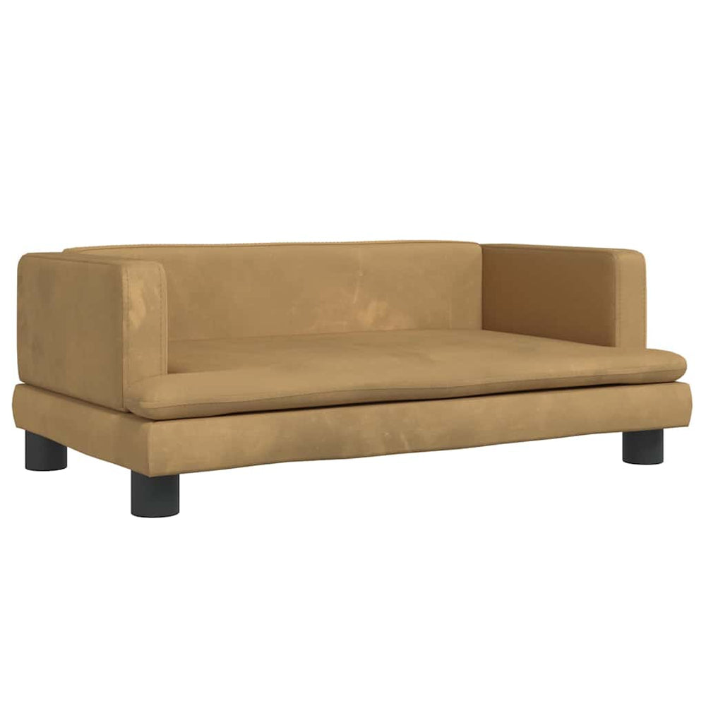 vidaXL Kids Sofa Brown 80x45x30 cm Velvet