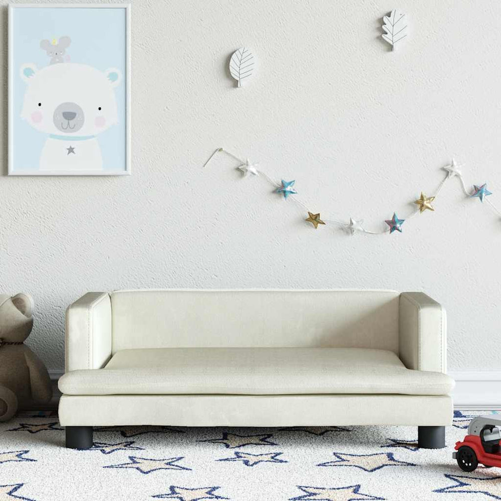 vidaXL Kids Sofa Cream 80x45x30 cm Velvet