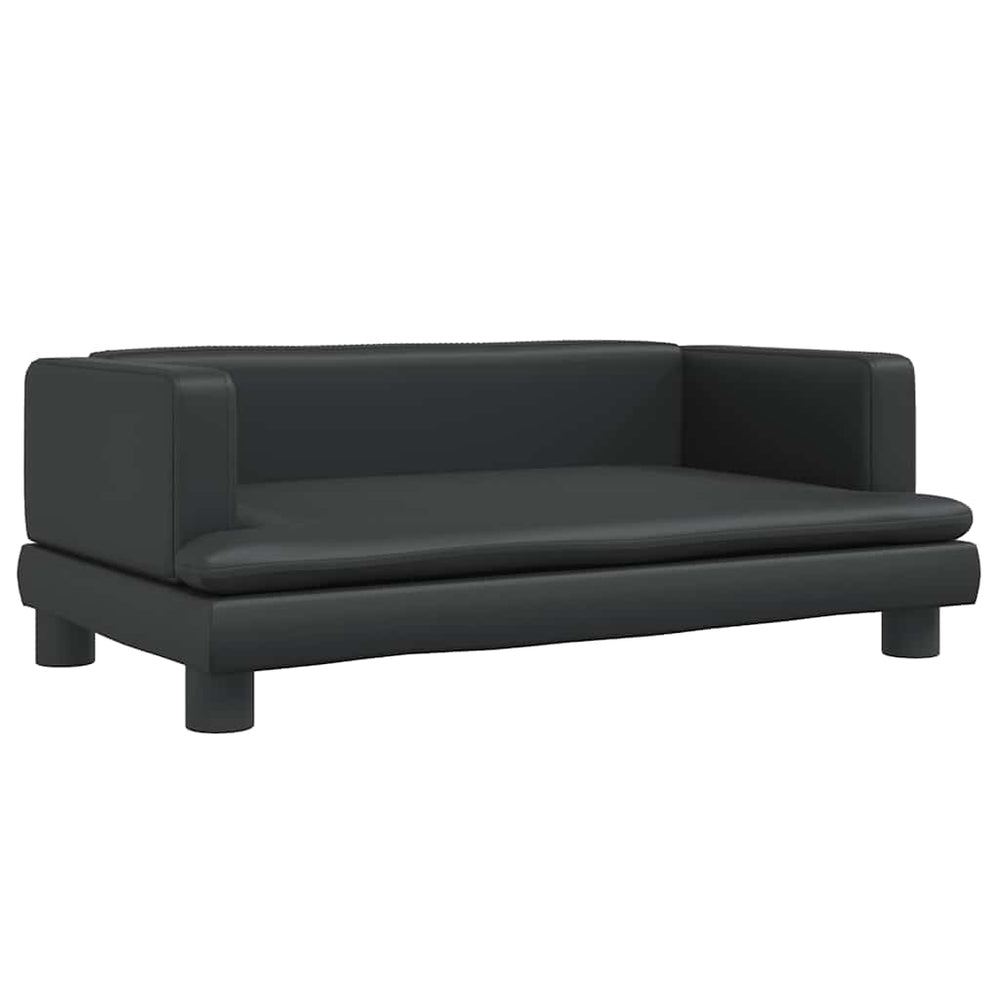 vidaXL Kids Sofa Black 80x45x30 cm Faux Leather