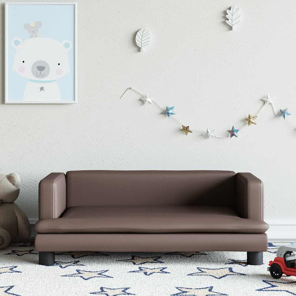 vidaXL Kids Sofa Brown 80x45x30 cm Faux Leather