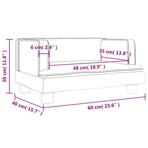 vidaXL Kids Sofa Blue 60x40x30 cm Velvet