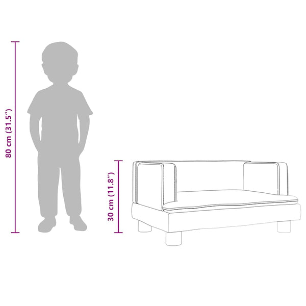 vidaXL Kids Sofa Blue 60x40x30 cm Velvet