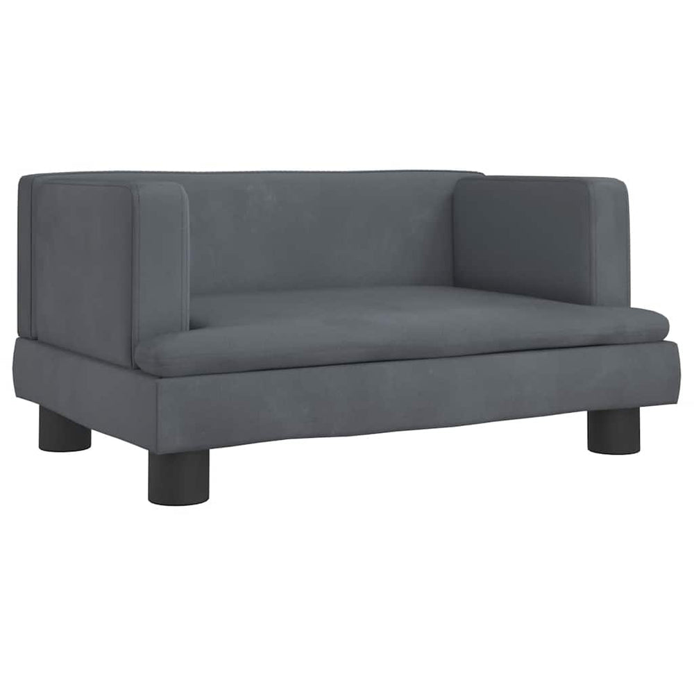 vidaXL Kids' Sofa Dark Grey 60x40x30 cm Velvet