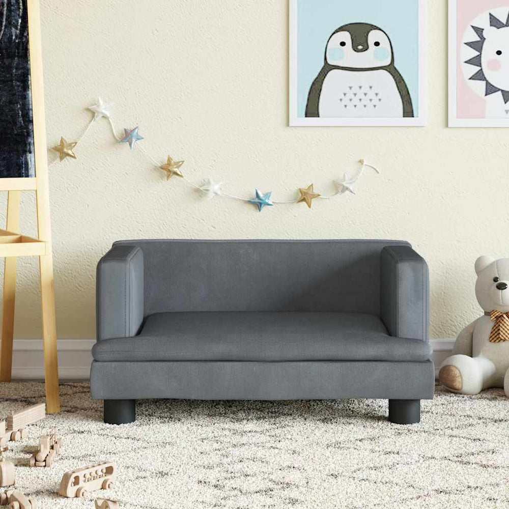 vidaXL Kids' Sofa Dark Grey 60x40x30 cm Velvet