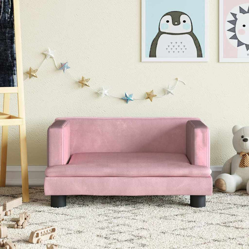 vidaXL Children's Sofa Pink 60x40x30 cm Velvet