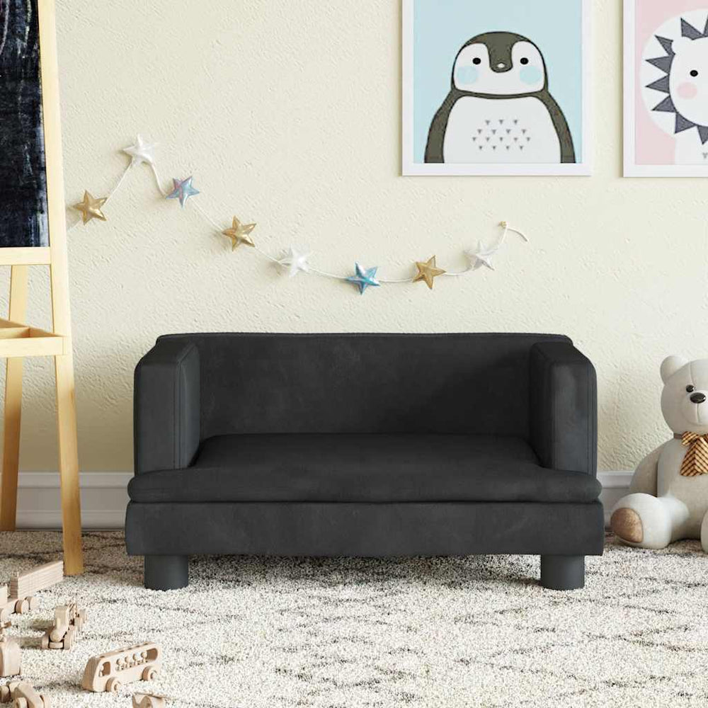 vidaXL Children's Sofa Black 60x40x30 cm Velvet