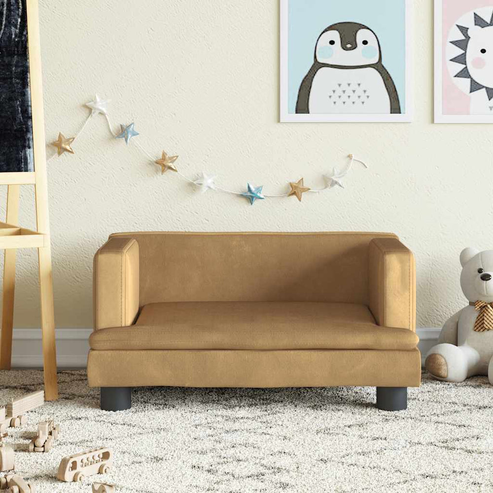vidaXL Children's Sofa Brown 60x40x30 cm Velvet