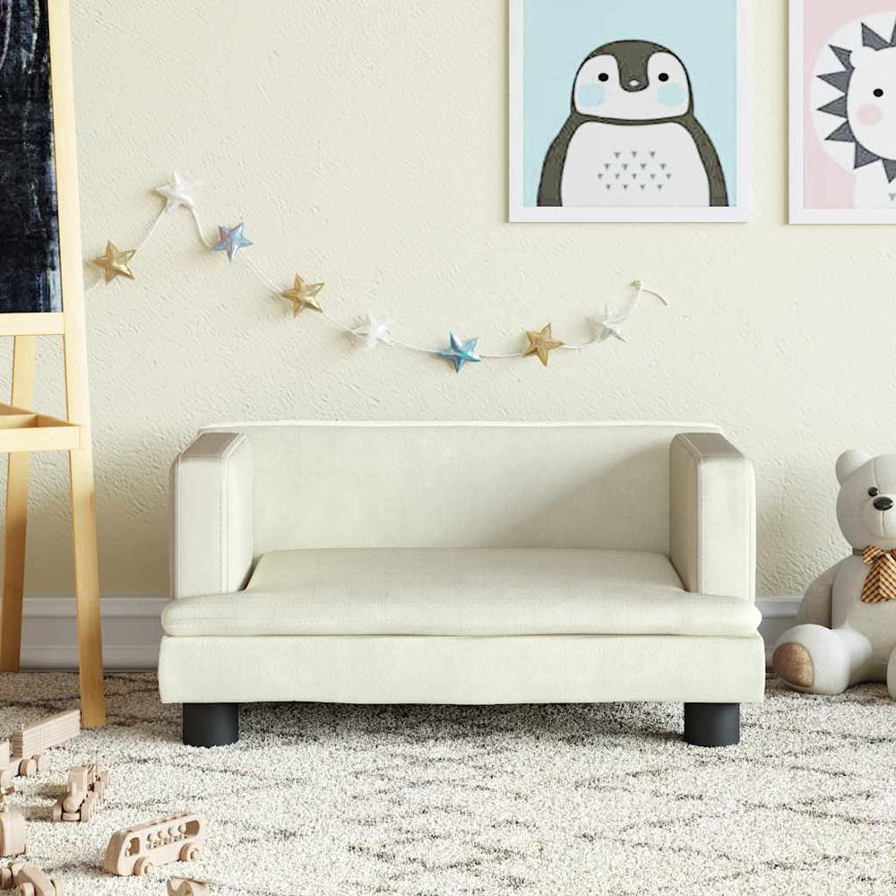 vidaXL Kids' Sofa Cream 60x40x30 cm Velvet