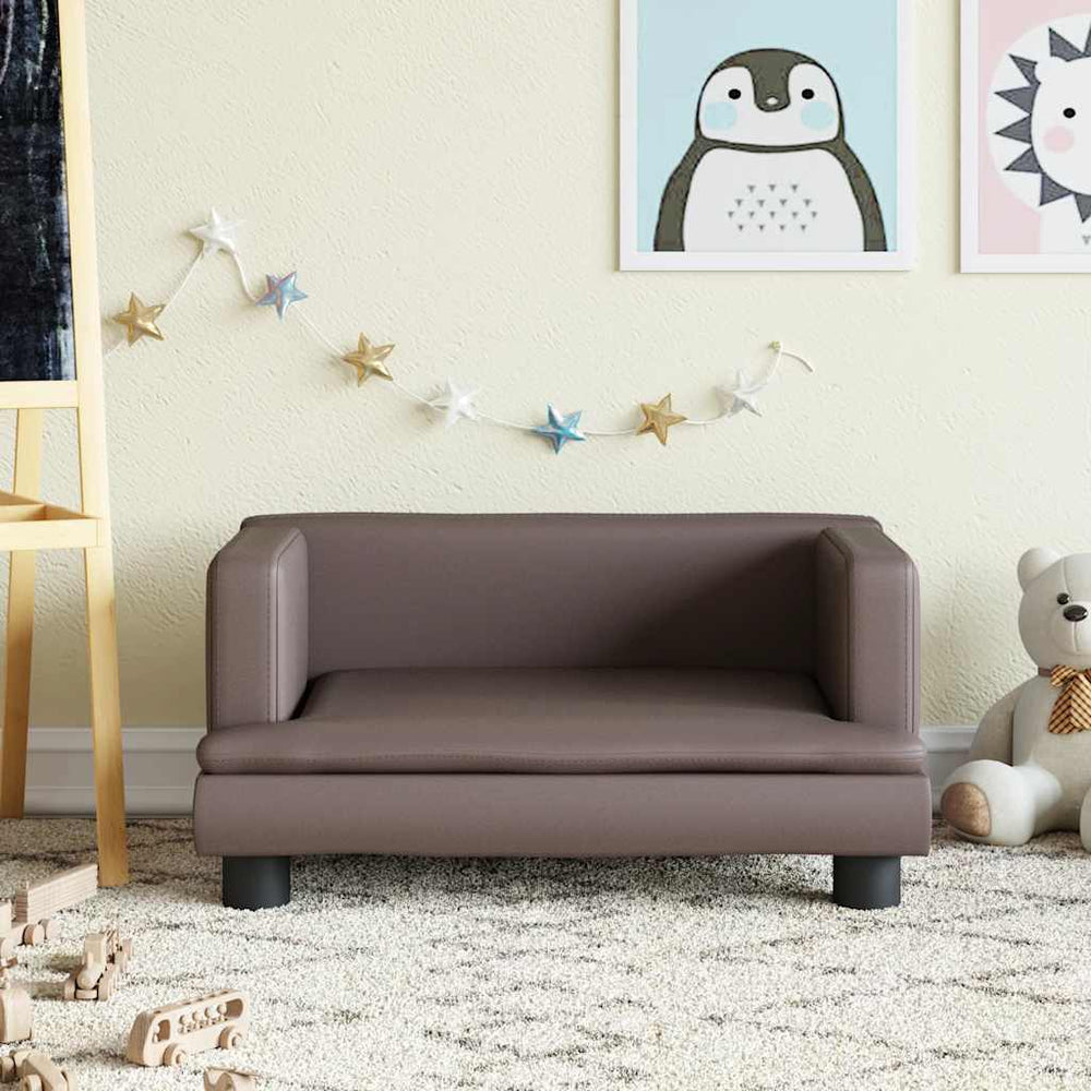 vidaXL Kids Sofa Brown 60x40x30 cm Faux Leather