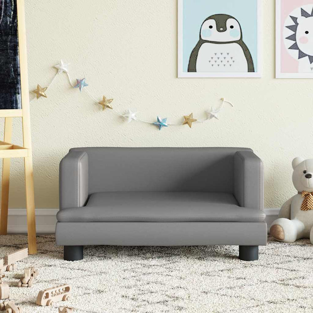 vidaXL Children's Sofa Grey 60x40x30 cm Faux Leather