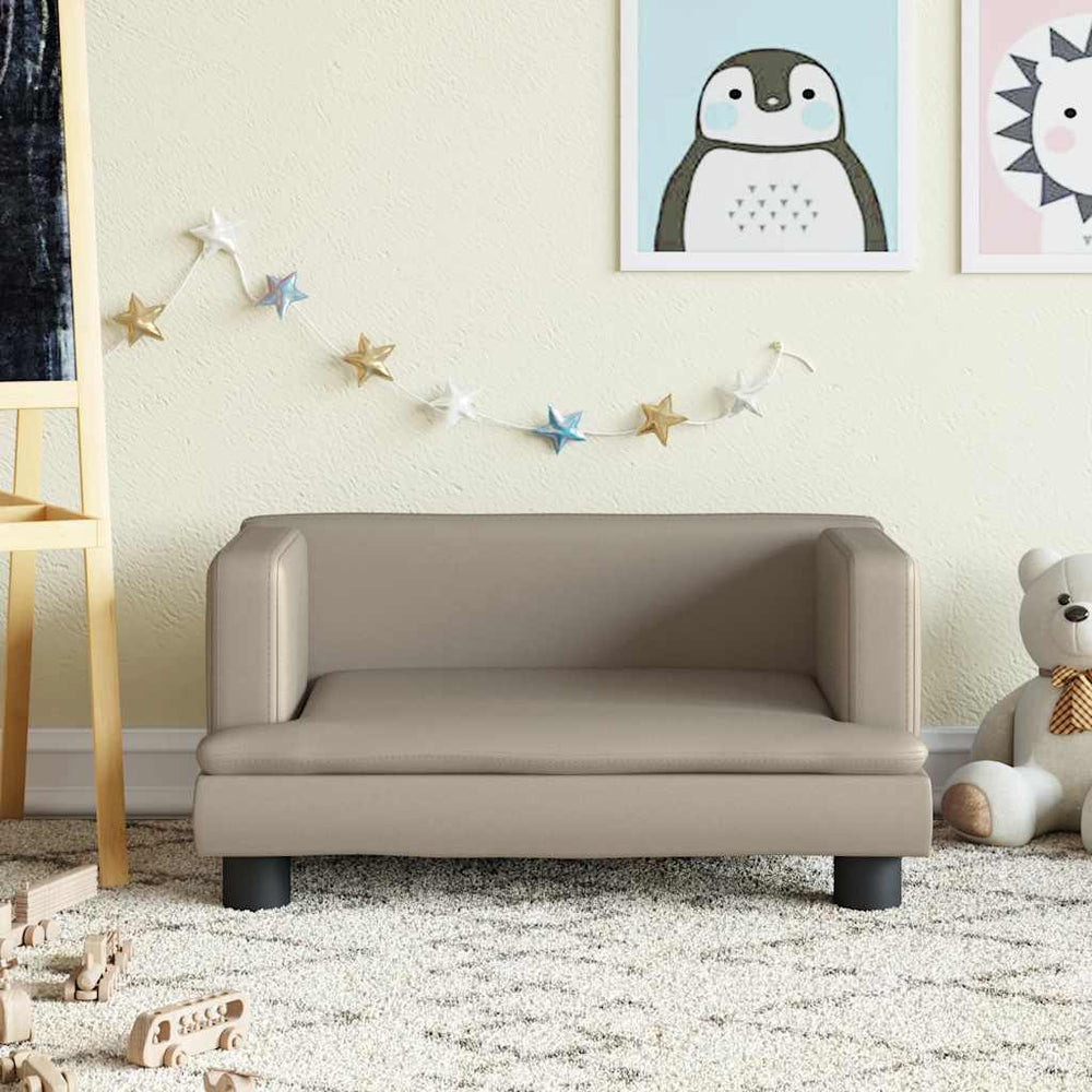 vidaXL Kids' Sofa Cappuccino Brown 60x40x30 cm Faux Leather