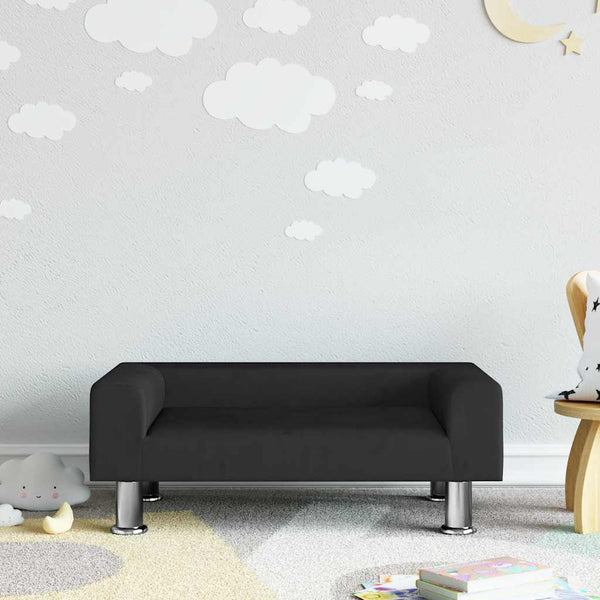 vidaXL Kids Sofa Black 70x45x26.5 cm Velvet
