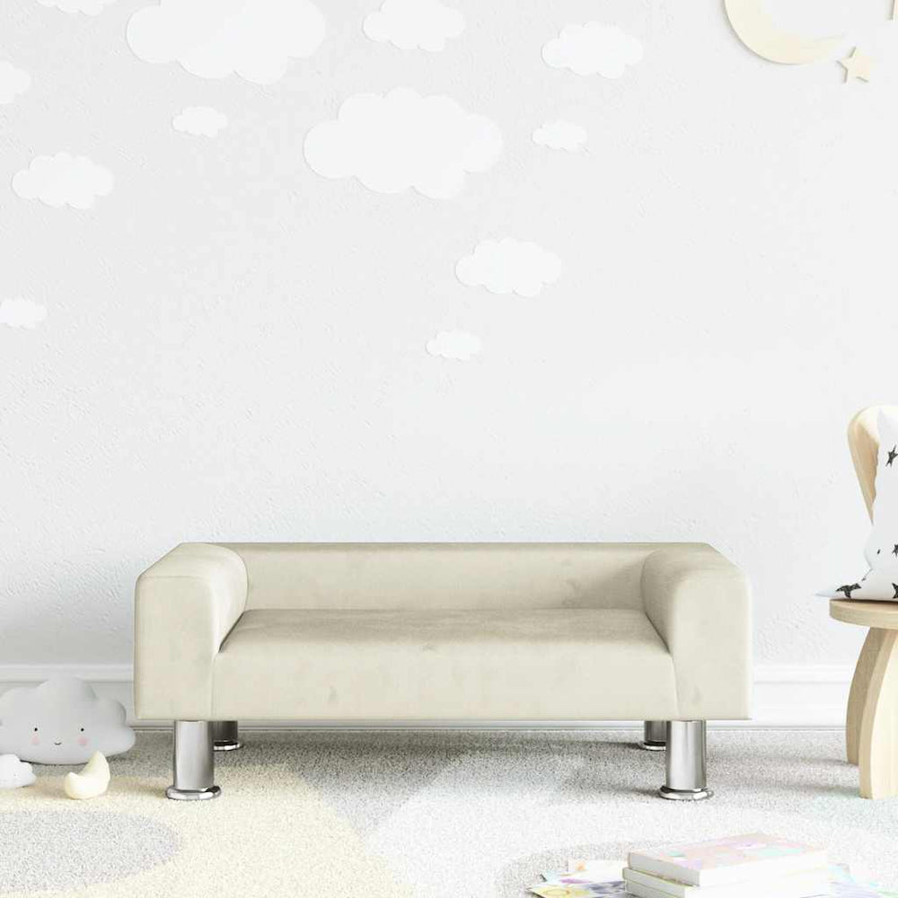 vidaXL Kids Sofa Cream 70x45x26.5 cm Velvet