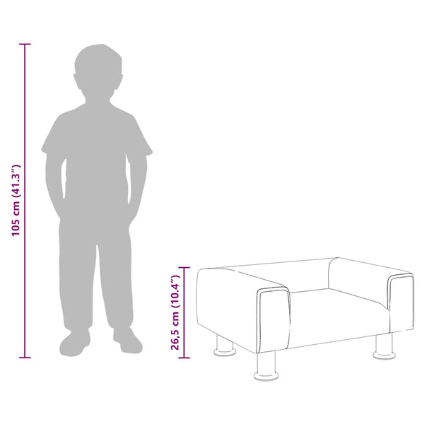 vidaXL Children's Sofa Blue 50x40x26.5 cm Velvet