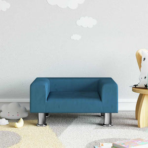 vidaXL Children's Sofa Blue 50x40x26.5 cm Velvet