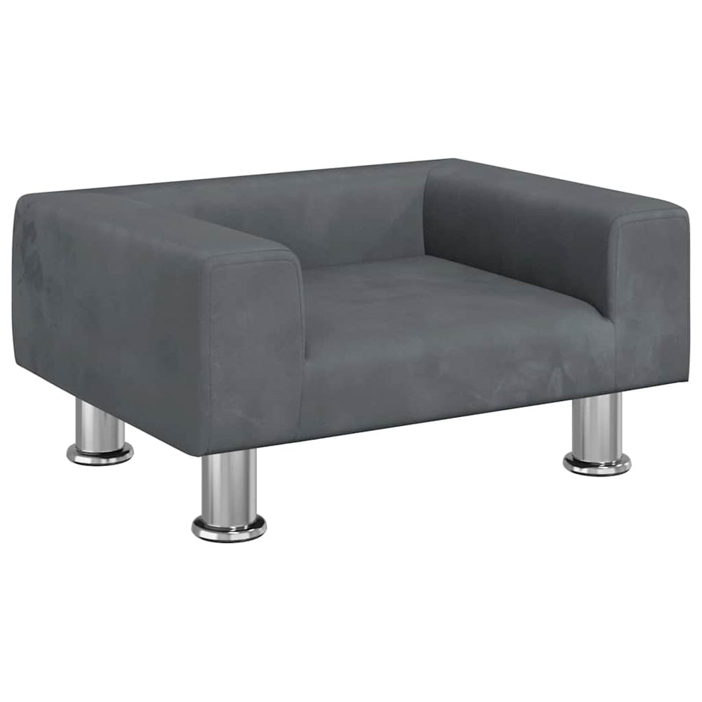 vidaXL Kids Sofa Dark Grey 50x40x26.5 cm Velvet