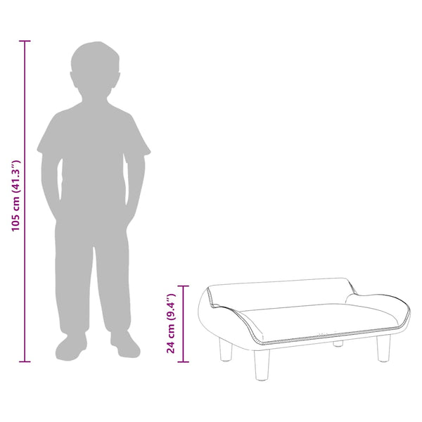 vidaXL Kids Sofa Cream 70x40x24 cm Fabric