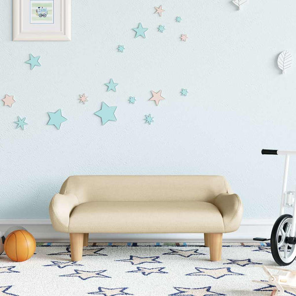 vidaXL Kids Sofa Cream 70x40x24 cm Fabric
