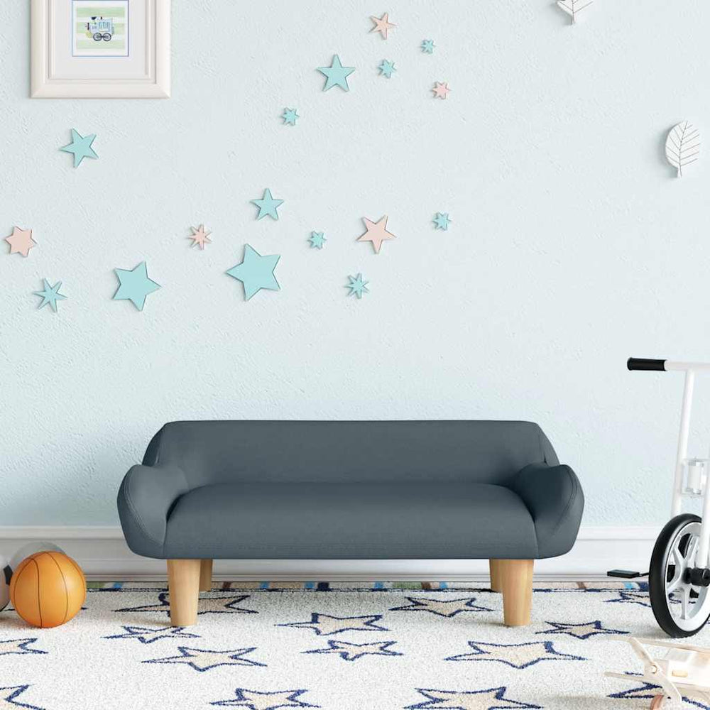 vidaXL Kids' Sofa Dark Grey 70x40x24 cm Fabric